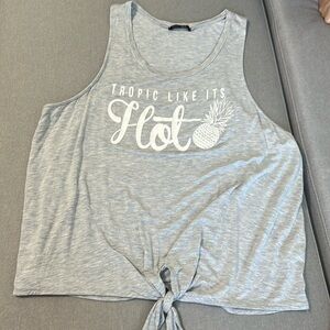 “Tropic like its hot” grey tank top